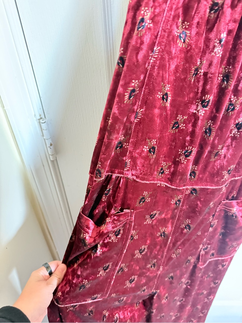 Natural Life Velvet Dakota Tie Wide Leg Jumpsuit - Picture 8 of 8